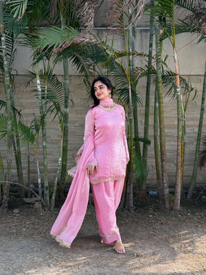 EID Special Designer Farsi Salwar Set With Dupatta – Fendi Satin Silk Ethnic Wear - LAASYNA