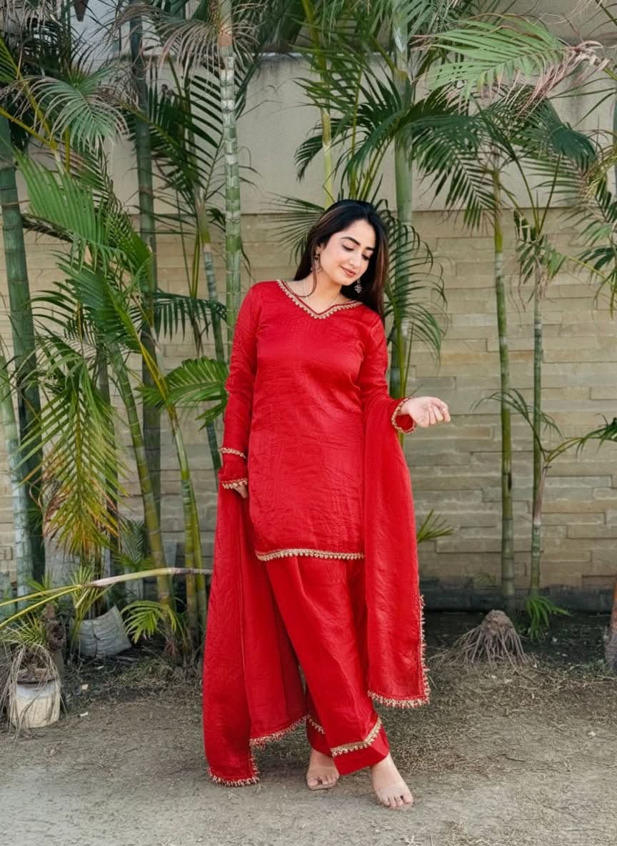 Special Designer Farsi Salwar Set With Dupatta – Fendi Satin Silk Ethnic Wear - LAASYNA