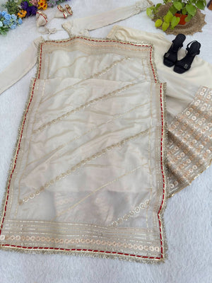 Tusar Chinon Silk Anarkali Gown Set With Dupatta – Heavy Embroidery Party Wear - LAASYNA