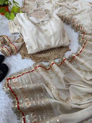 Tusar Chinon Silk Anarkali Gown Set With Dupatta – Heavy Embroidery Party Wear - LAASYNA