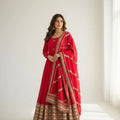 ed Pari Chinon Silk Anarkali Gown Set With Dupatta - LAASYNA