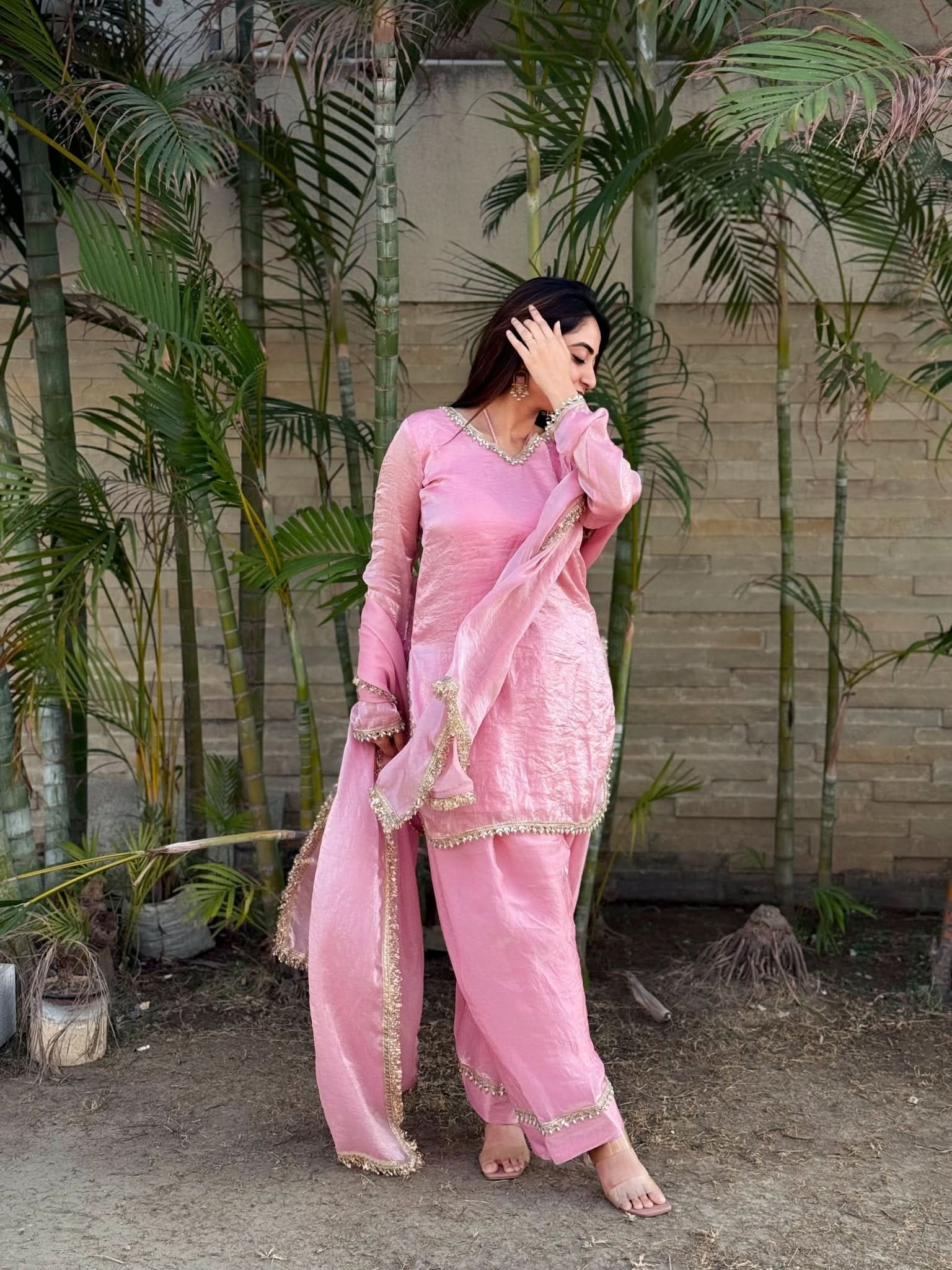 EID Special Designer Farsi Salwar Set With Dupatta – Fendi Satin Silk Ethnic Wear - LAASYNA
