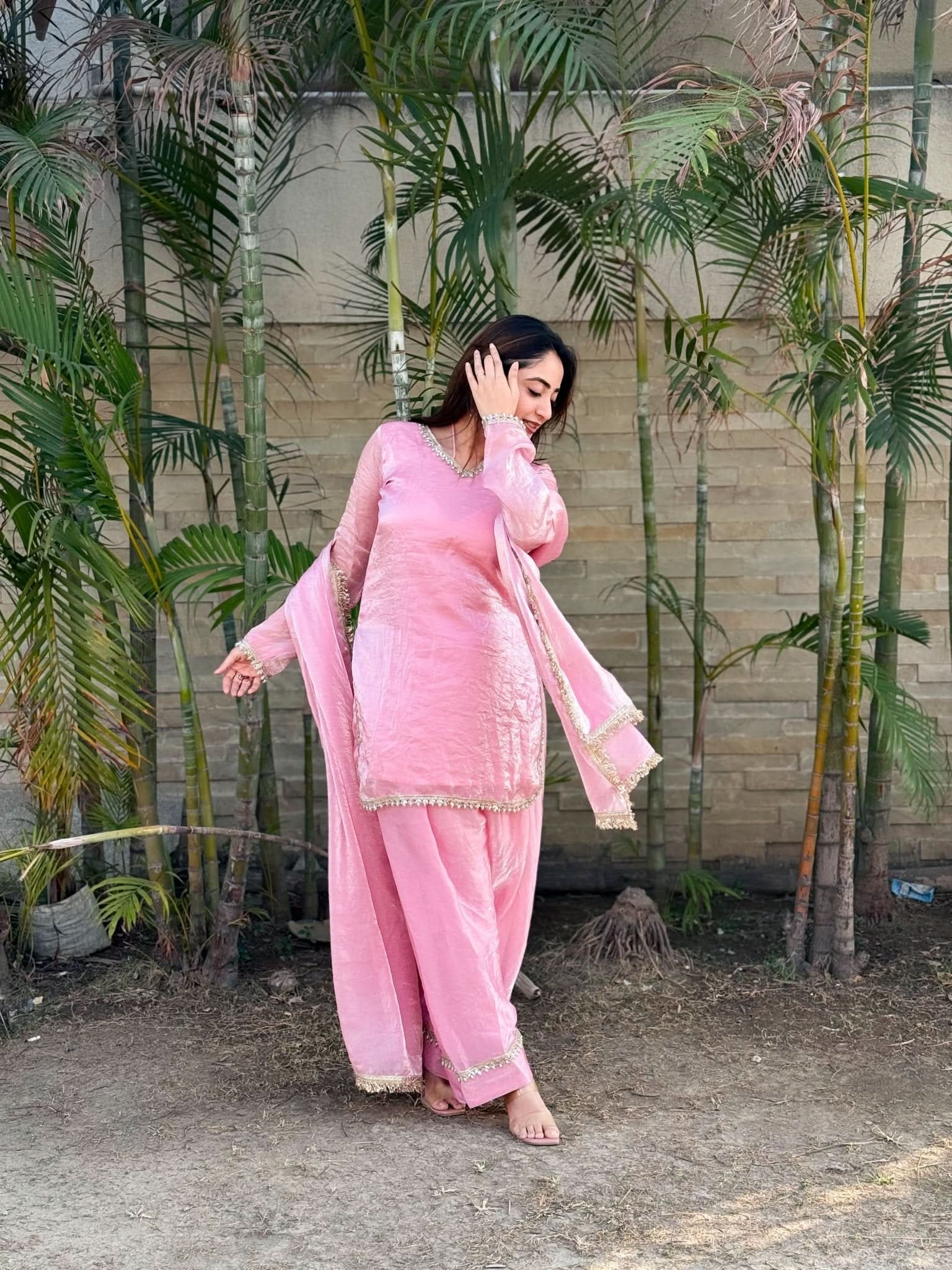 EID Special Designer Farsi Salwar Set With Dupatta – Fendi Satin Silk Ethnic Wear - LAASYNA