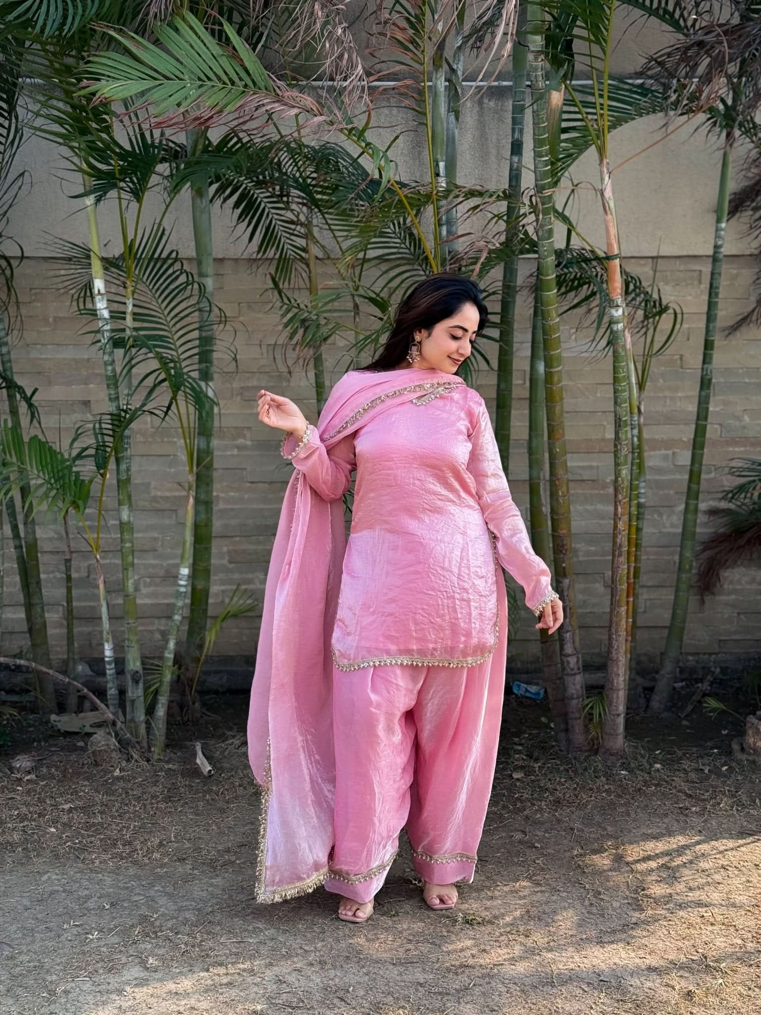 EID Special Designer Farsi Salwar Set With Dupatta – Fendi Satin Silk Ethnic Wear - LAASYNA