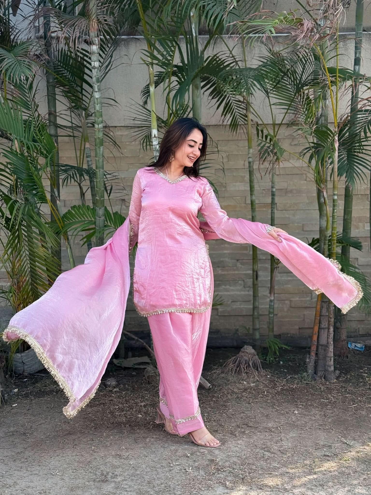 EID Special Designer Farsi Salwar Set With Dupatta – Fendi Satin Silk Ethnic Wear - LAASYNA