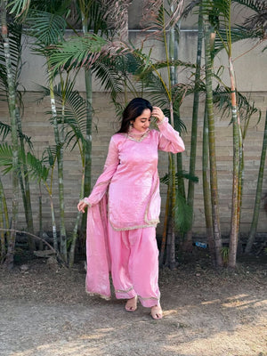 EID Special Designer Farsi Salwar Set With Dupatta – Fendi Satin Silk Ethnic Wear - LAASYNA