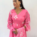 Fox Georgette Special Party Wear Wedding Gown Set With Dupatta & Bottom – 14 Kali, 4.5 Meter Flair - LAASYNA