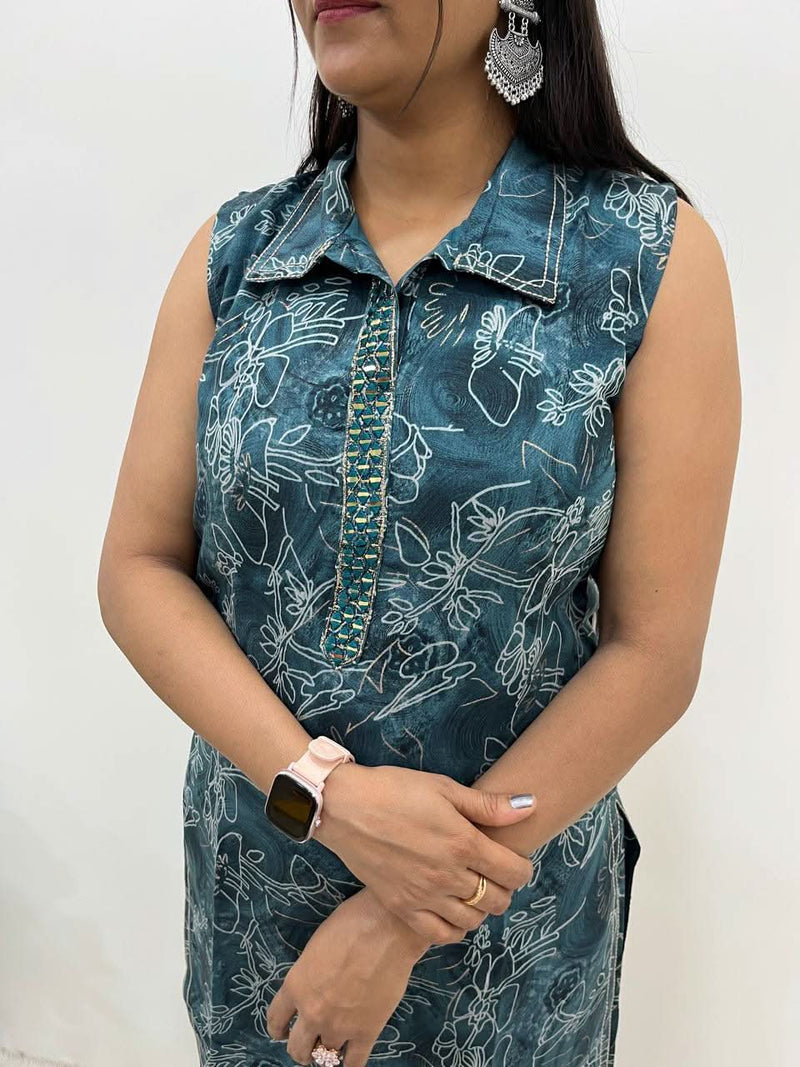 Monsoon Special PV Cotton Western Cord Set (Sleeveless Kurta With Pathani Pant) - LAASYNA