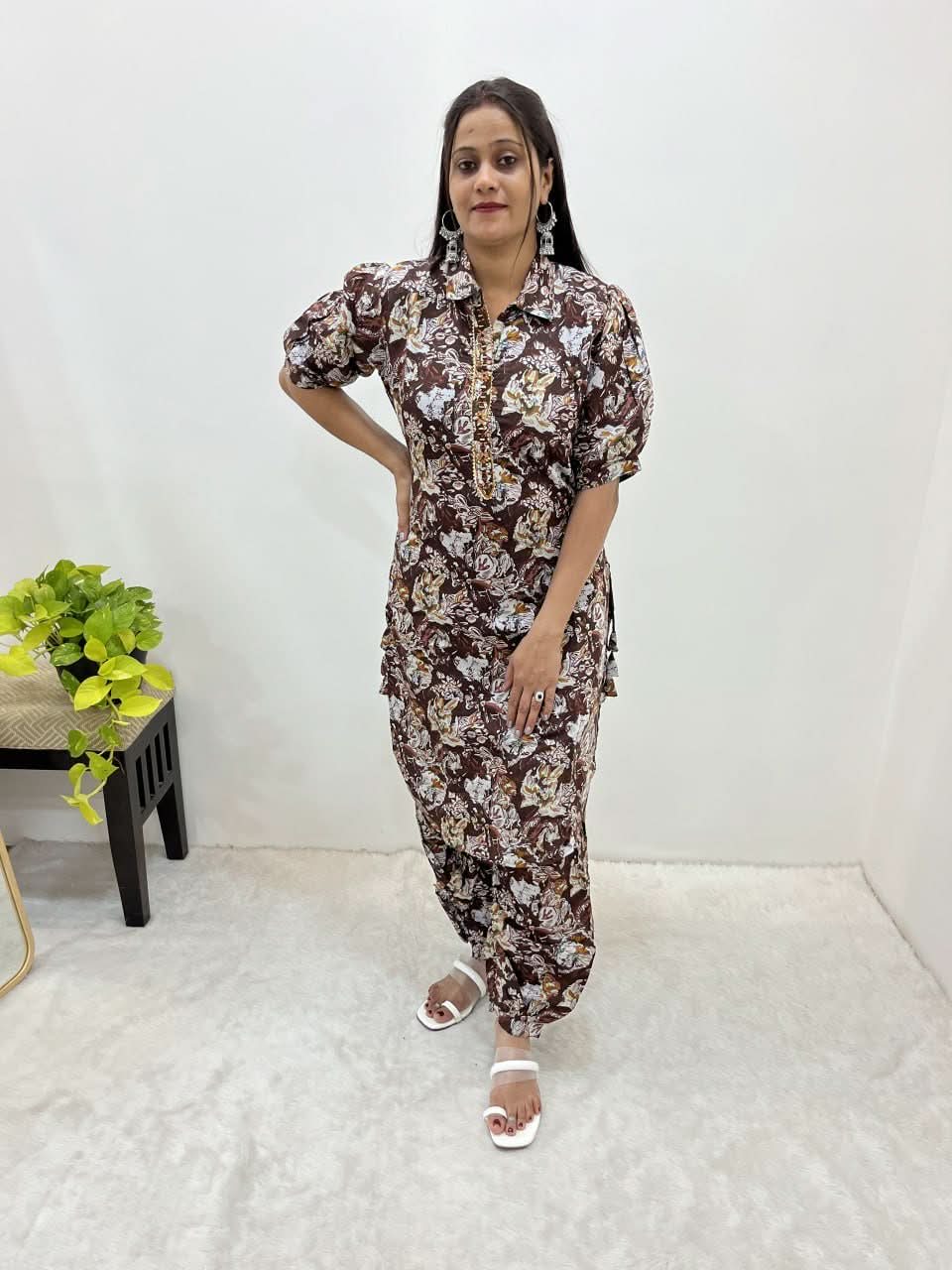 Monsoon Special Western Style PV Cotton Cord Set (Kurta With Pant) - LAASYNA