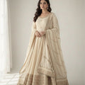 Tusar Chinon Silk Anarkali Gown Set With Dupatta – Heavy Embroidery Party Wear - LAASYNA
