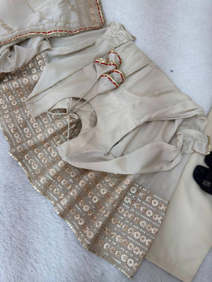 Tusar Chinon Silk Anarkali Gown Set With Dupatta – Heavy Embroidery Party Wear - LAASYNA